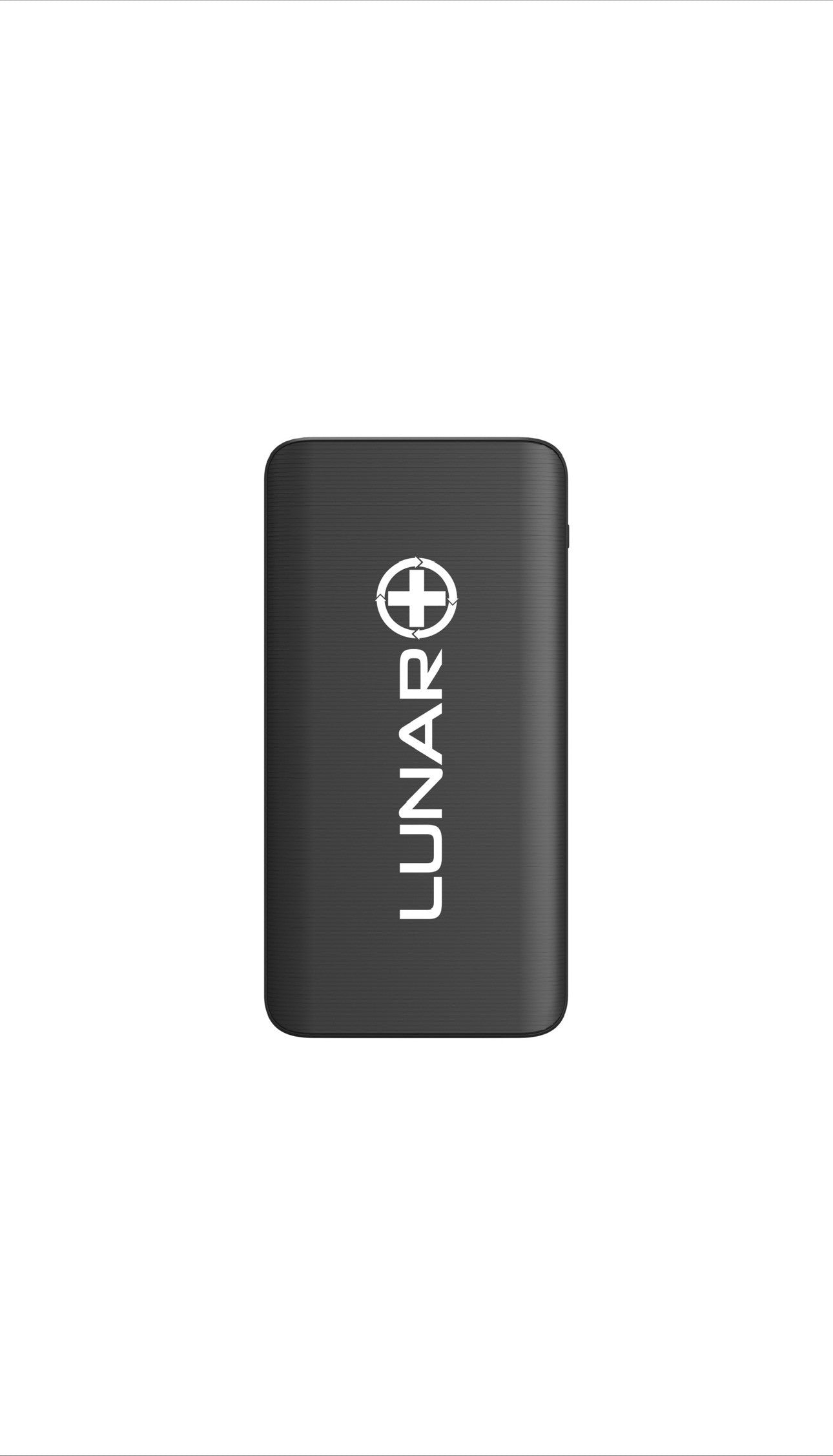 Lunar+ and Mophie Powerbank in Midnight Black-front view 