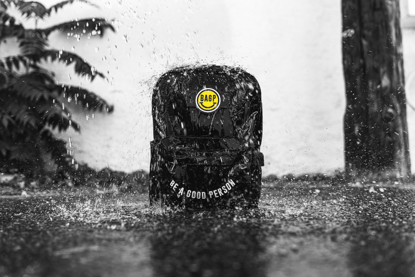 Be A Good Person x Lunar+ Backpack in Midnight Black-front view