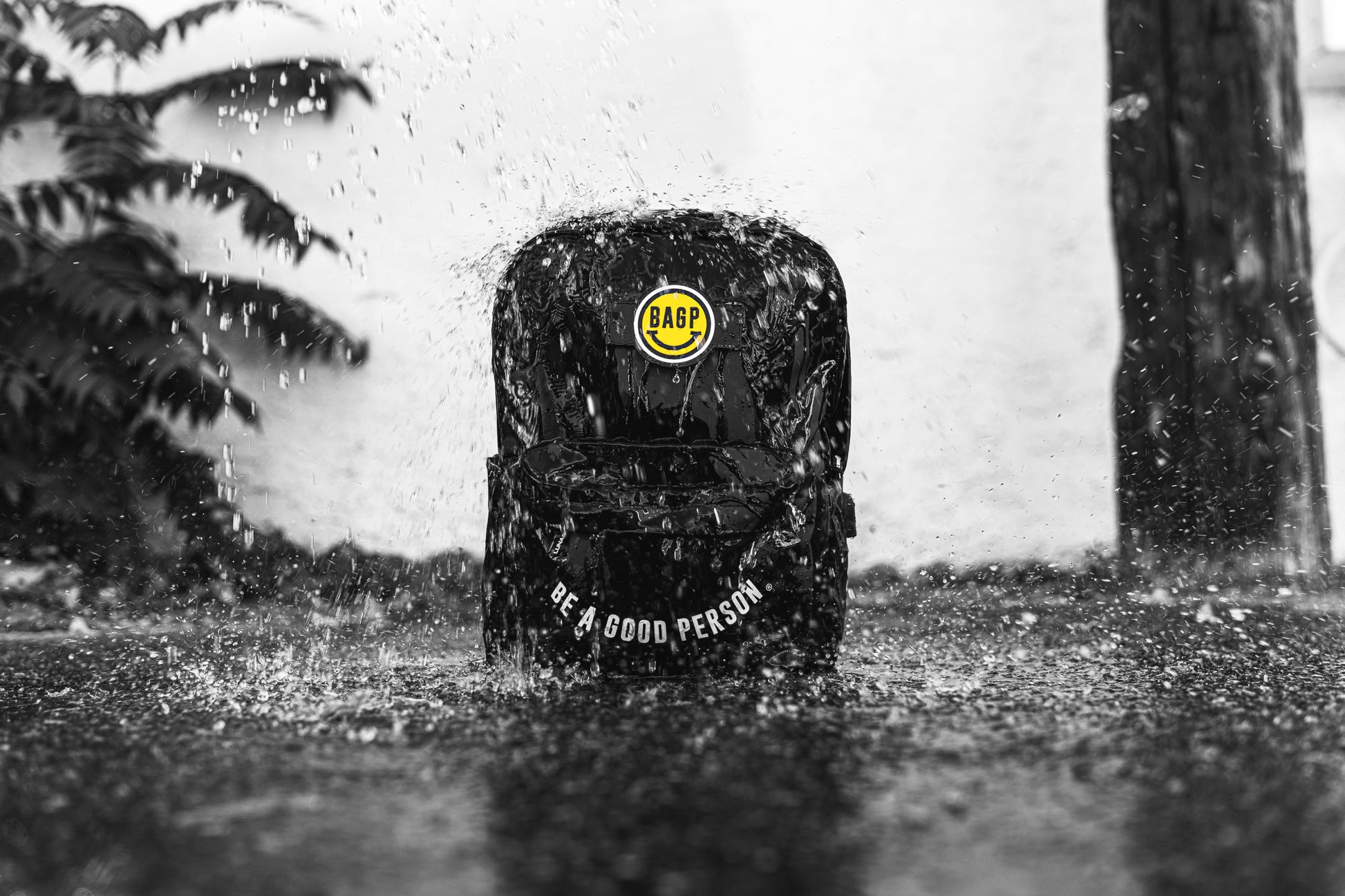 Be A Good Person x Lunar+ Backpack in Midnight Black-front view